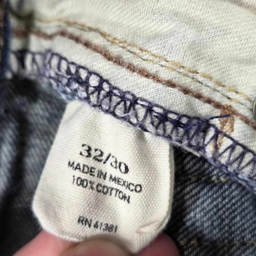 Polo Ralph Lauren Jeans Mens 32X30 Blue Vintage 67 Distressed Straight Leg Denim